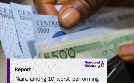 Report: Naira among 10 worst performing currencies globally due to economic challenges