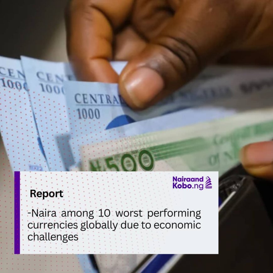 Report: Naira among 10 worst performing currencies globally due to economic challenges