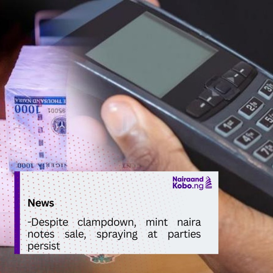 Despite Clampdown, Mint Naira Notes Sale, Spraying At Parties Persist